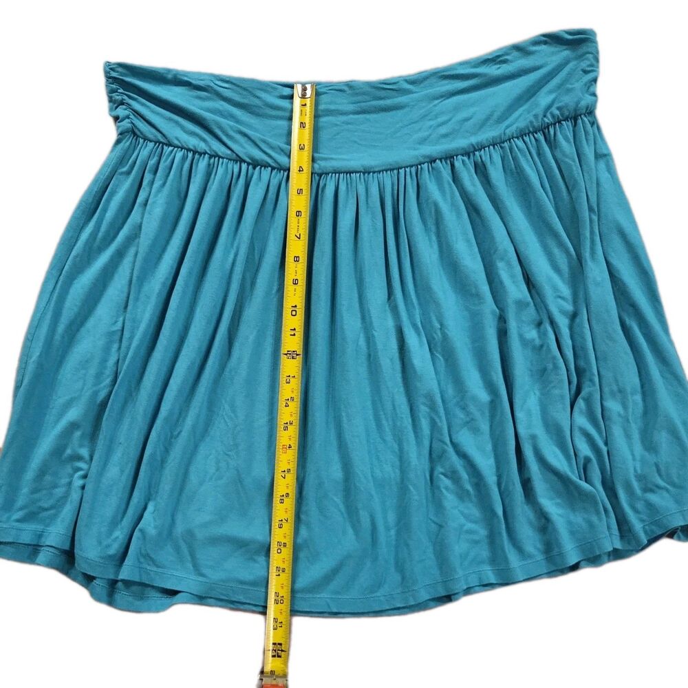Lane Bryant Gathered Skirt Stretch Waist 22/24 Beautiful Turquoise Swing Skirt